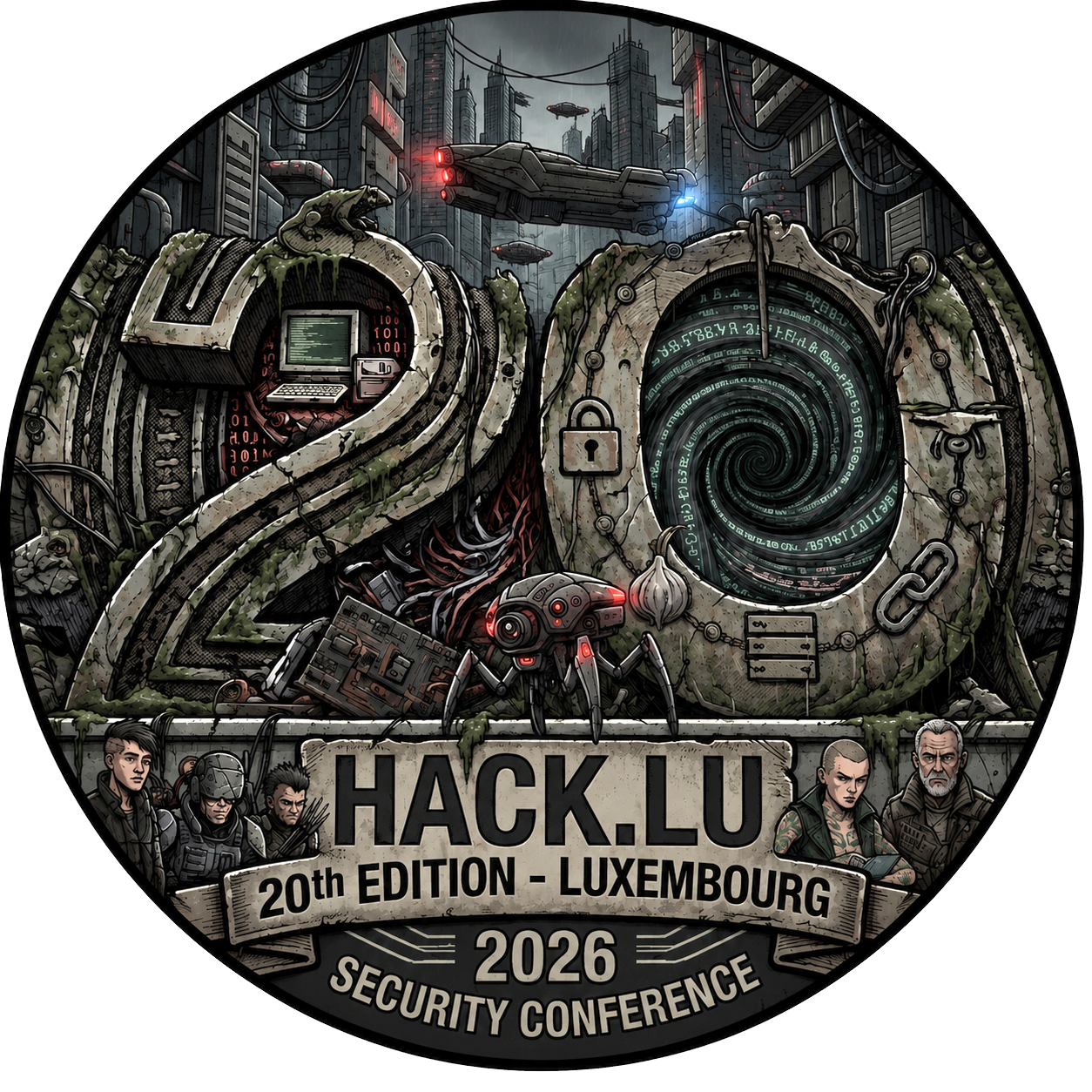 hack.lu 2026 round dark logo